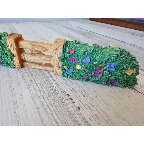 Easter village gate flowers shrubs fence decor spring figurine - Picture 2 of 8